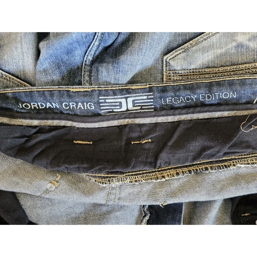 Jordan Craig Jeans Mens 42x32 Blue Legacy Edition Aaron Fit Distressed Grunge